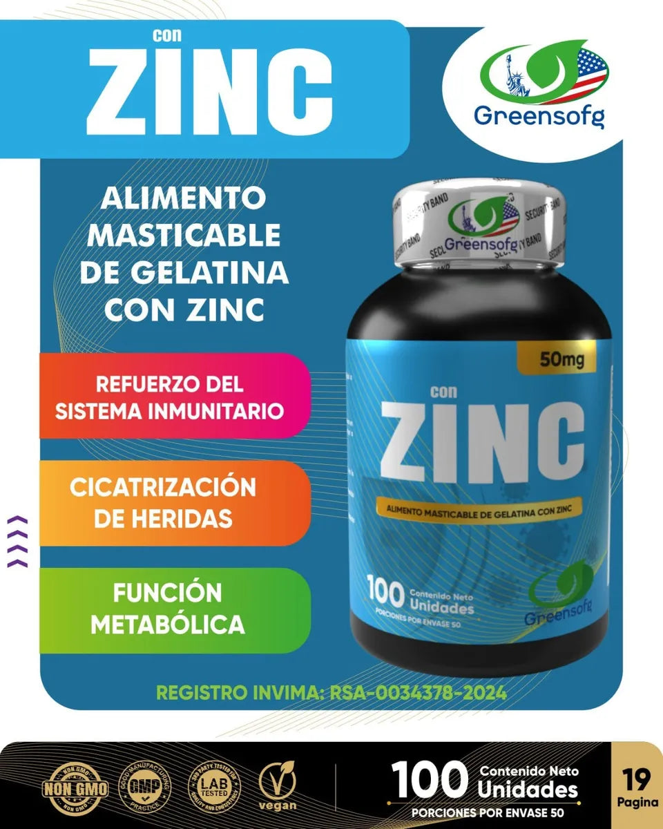Zinc Suplemento Nutricional | Refuerza tu Salud y Energía en Colombia"